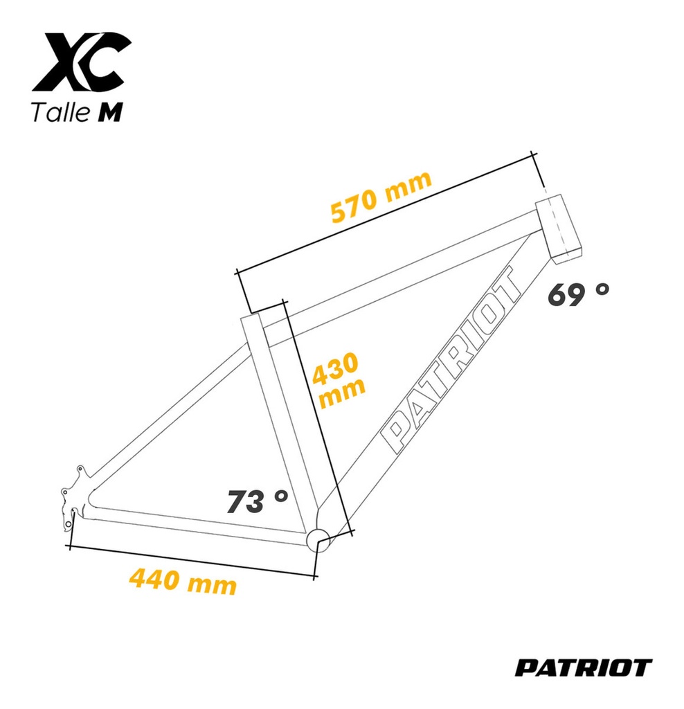 Cuadro Patriot XC 29" MTB - talle M 17´ Gris