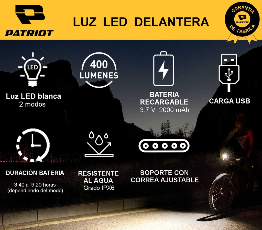 Luz Led delantera metal