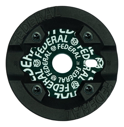 [SPFE018-BK1-025T] Plato Federal Logo Solid con cubre plato 25T  - Black